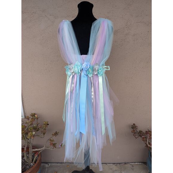 💜Handmade Fairy Pixie Dress – Lavender with Floral Tulle – 36B Base - Picture 2 of 10
